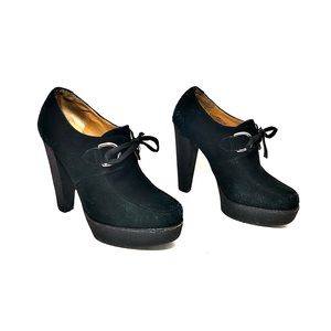 KORS Black Suede Lace Up Booties